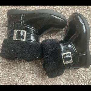 Ugg rain/snow boots, fur trimmed